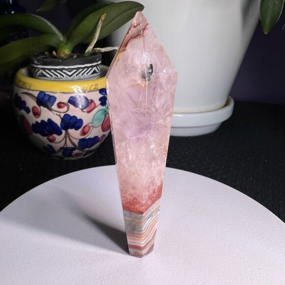 Amethyst Crazy Lace Crystal Wand (#12) - Picture 3 of 9